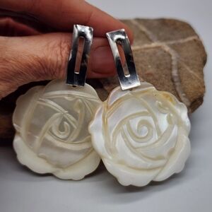 Mother Of Pearl Designer Jewelry Chan Loo For Free People Earrings Rhodium Hoop